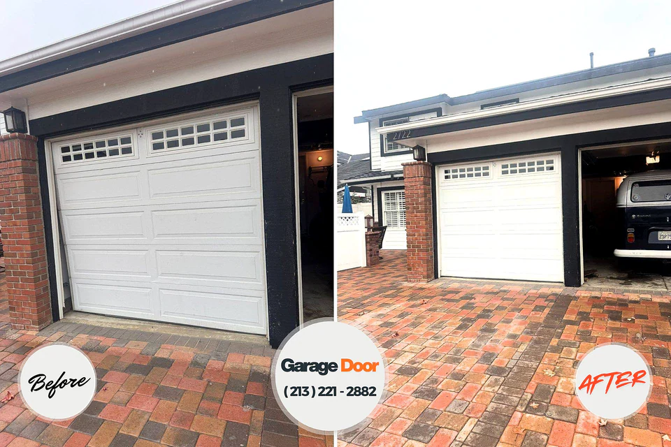 Before and after: garage door repair Brownsburg, IN